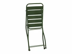 MYLIA Mesa comedor jardín plegable metal - mesa de 60 cm 2 sillas plegables - Verde - MIRMANDE