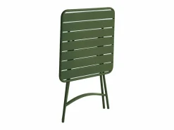 MYLIA Mesa comedor jardín plegable metal - mesa de 60 cm 2 sillas plegables - Verde - MIRMANDE