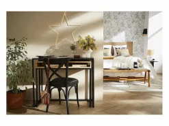 Miliboo Mesa consola / escritorio de madera de mango maciza y metal 100 cm YPKA