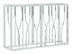 Hot Mesa consola acero inoxidable y vidrio 110x30x70 cm Consola