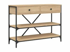 Best Mesa consola cajones estantes madera de ingeniería roble Sonoma ES566439 Marru00f3n