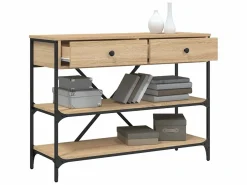 Best Mesa consola cajones estantes madera de ingeniería roble Sonoma ES566439 Marru00f3n