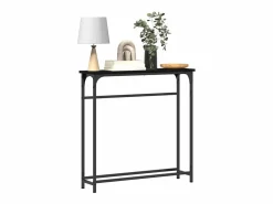 Best Clicnbuy Mesa Consola con estante Roble 75 x 19.5 x 75 cm Negro