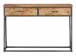Mesa consola de madera maciza de acacia 110x35x75 cm Consola