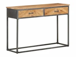 Mesa consola de madera maciza de acacia 110x35x75 cm Consola