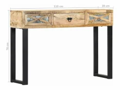 Best Mesa consola de madera maciza de mango 110x30x76 cm Consola