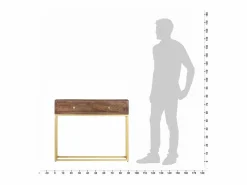 vidaxl Mesa consola de madera maciza de mango 90x30x75 cm