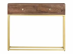 vidaxl Mesa consola de madera maciza de mango 90x30x75 cm