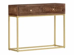 vidaxl Mesa consola de madera maciza de mango 90x30x75 cm