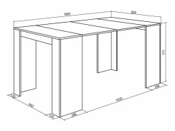 Sale Mesa Consola extensible, 160x90x77cm, Para 8 comensales, Comedor y cocina, Mesa Extensible