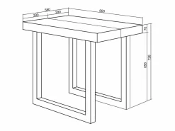 Skraut Home Mesa Consola extensible, 160x90x73cm, Para 8 comensales, Patas madera maciza,