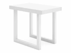 New Skraut Home Mesa Consola extensible, 180x90x73cm, Para 8 comensales, Patas madera maciza, Blanco