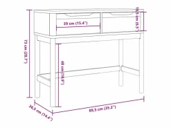 Clearance Mesa consola FLORO madera maciza de pino marrón 89,5x36,5x73 cm Consola