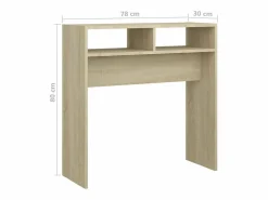 vidaxl Mesa consola madera contrachapada roble Sonoma 78x30x80 cm