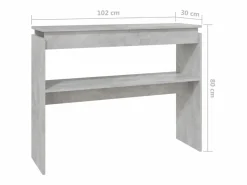 New Mesa consola madera contrachapada hormigón 102x30x80 cm Consola