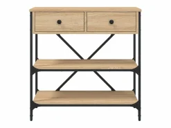 Best vidaxl Mesa consola madera de ingeniería roble Sonoma 75x34,5x75 cm Marru00f3n
