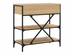 Best vidaxl Mesa consola madera de ingeniería roble Sonoma 75x34,5x75 cm Marru00f3n