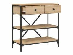 Best vidaxl Mesa consola madera de ingeniería roble Sonoma 75x34,5x75 cm Marru00f3n