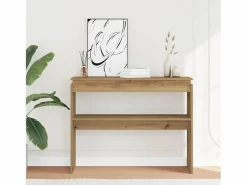 Clicnbuy Mesa consola madera de ingeniería roble artesanal 102x30x80 cm