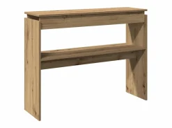 Clicnbuy Mesa consola madera de ingeniería roble artesanal 102x30x80 cm
