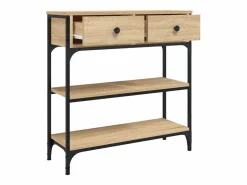 Hot Clicnbuy Mesa consola madera de ingeniería roble Sonoma 72,5x25x75 cm Marru00f3n