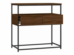 vidaxl Mesa consola madera de ingeniería marrón roble 75x40x75 cm