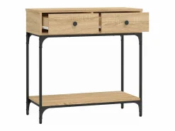 New Clicnbuy Mesa consola madera de ingeniería roble Sonoma 75x34,5x75 cm Marru00f3n