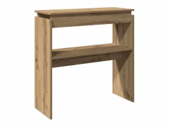 New Clicnbuy Mesa consola madera de ingeniería roble artesanal 80x30x80 cm Marru00f3n