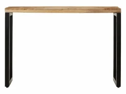 Online vidaxl Mesa consola madera maciza de mango rugosa 110x35x76 cm Color natural claro