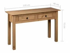 Best Mesa consola madera maciza pino Panamá Range 110x40x72 cm Consola