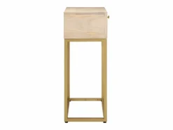 Hot Mesa consola madera maciza de mango y hierro 90x30x76 cm ES964195 Marru00f3n