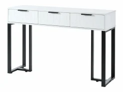 Best Mesa consola moderna con 3 cajones - 120 x 36 x 80 cm - MDF - para salón, pasillo - + negro Consola
