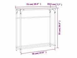 vidaxl Mesa consola roble Sonoma 75x19,5x75 cm madera de ingeniería