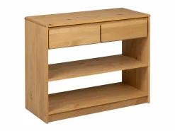 Best Clicnbuy Mesa consola SAUDA madera maciza de pino roble 89,5x36,5x73 cm Marru00f3n