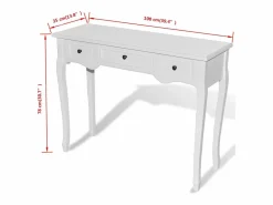 Best vidaxl Mesa consola tocador con tres cajones s Blanco