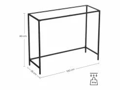 Sale Mesa consola Valora para salón, de cristal y metal. Consola
