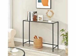 Sale Mesa consola Valora para salón, de cristal y metal. Consola
