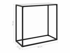 Outlet Mesa consola vidrio templado 80x35x75 cm Consola