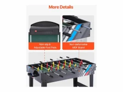 Hot Mesa de Air Hockey, SucceBuy 4 en 1, 122 cm, para Jugar al Air Hockey, al Futbolín, al Tenis de Mesa y al Billar Negro / Verde