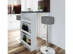 Best Mesa de bar antracita/blanco 57x80x106 Mueble Bar