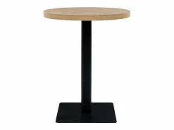 Online Mesa de bar bistró MDF y acero redonda 60x75 cm color roble Mesa Alta