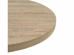 Online Mesa de bar bistró MDF y acero redonda 60x75 cm color roble Mesa Alta
