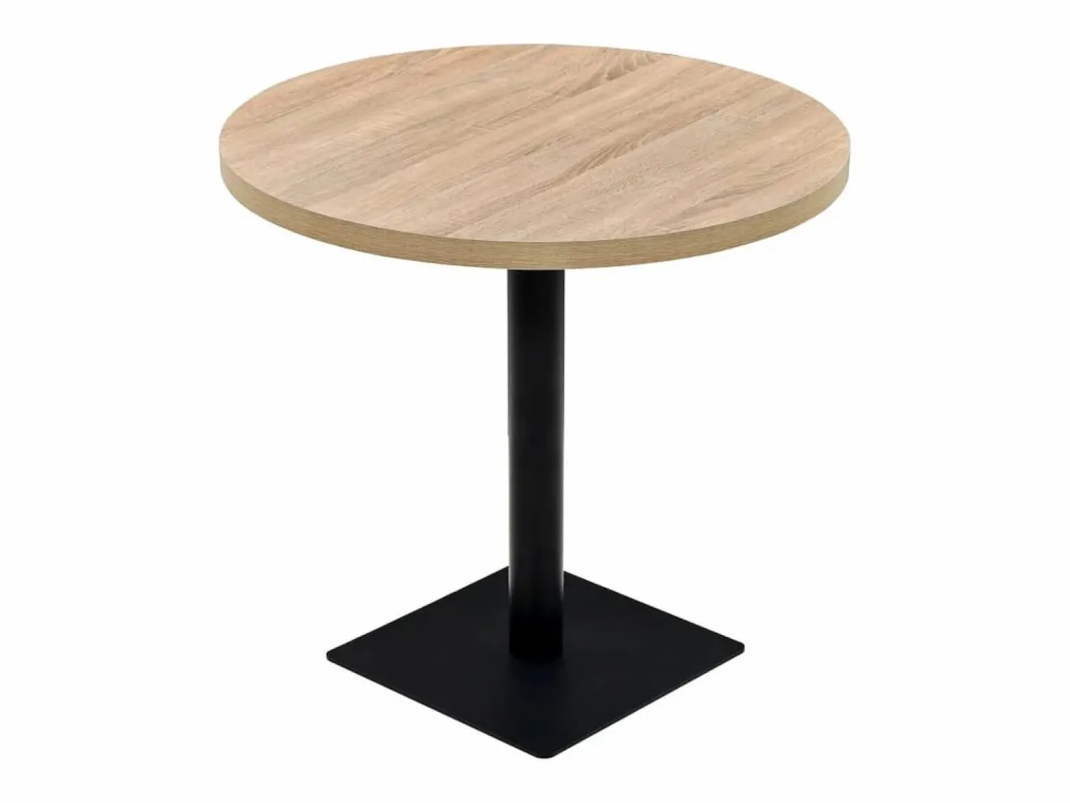 Clicnbuy Mesa de bar bistró MDF y acero redonda 80x75 cm color roble