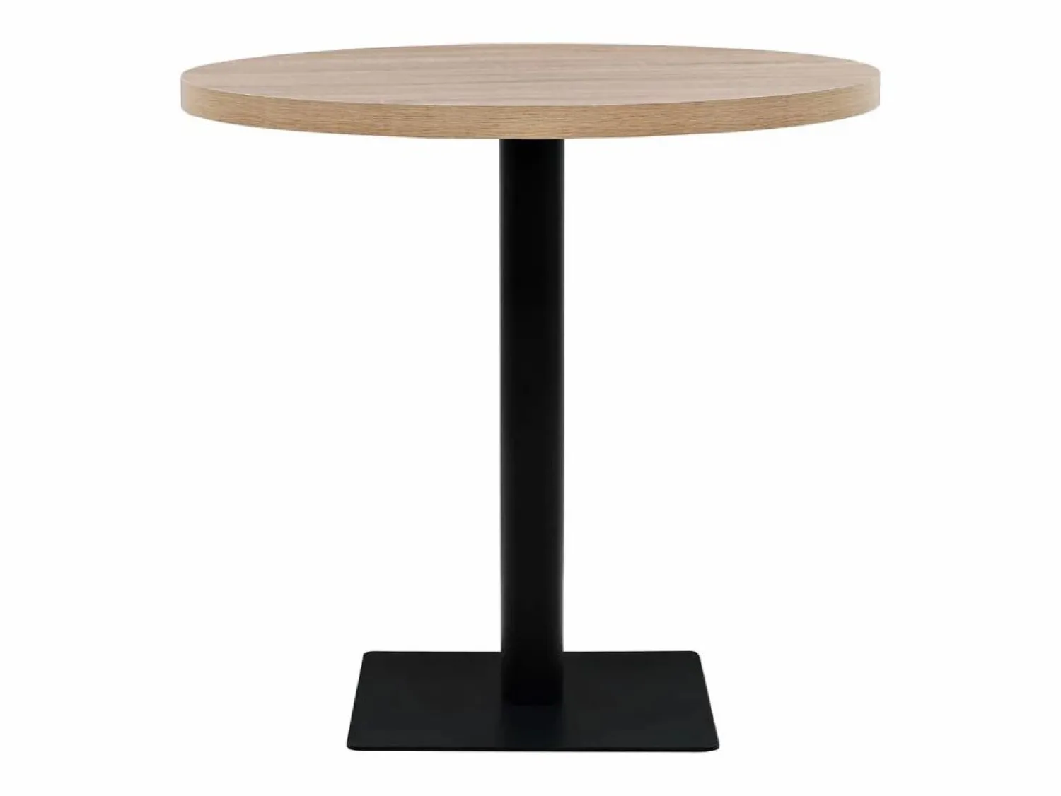 Clicnbuy Mesa de bar bistró MDF y acero redonda 80x75 cm color roble