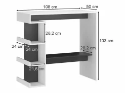 Vicco Mesa de bar 108x50x103 dana