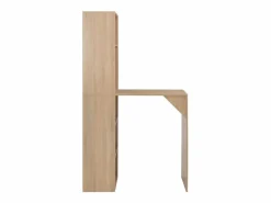 Clicnbuy Mesa de bar con armario color roble 115x59x200 cm