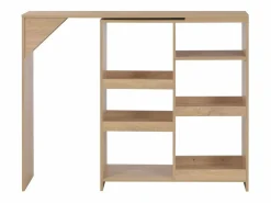 Online Clicnbuy Mesa de bar con estantería móvil negro 138x39x110 cm Marru00f3n