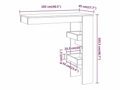 Clicnbuy Mesa de bar de pared contrachapada roble Sonoma 102x45x103,5cm