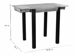 Outlet Miliboo Mesa de bar extensible en acacia y metal L80-135 cm TRAP Color natural claro