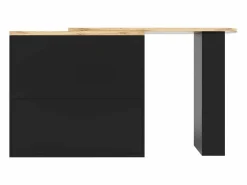 Mesa de bar giratoria de madera con 1 puerta y 2 cajones, isla de cocina con almacenaje, 138 x 39 x 102 cm, color